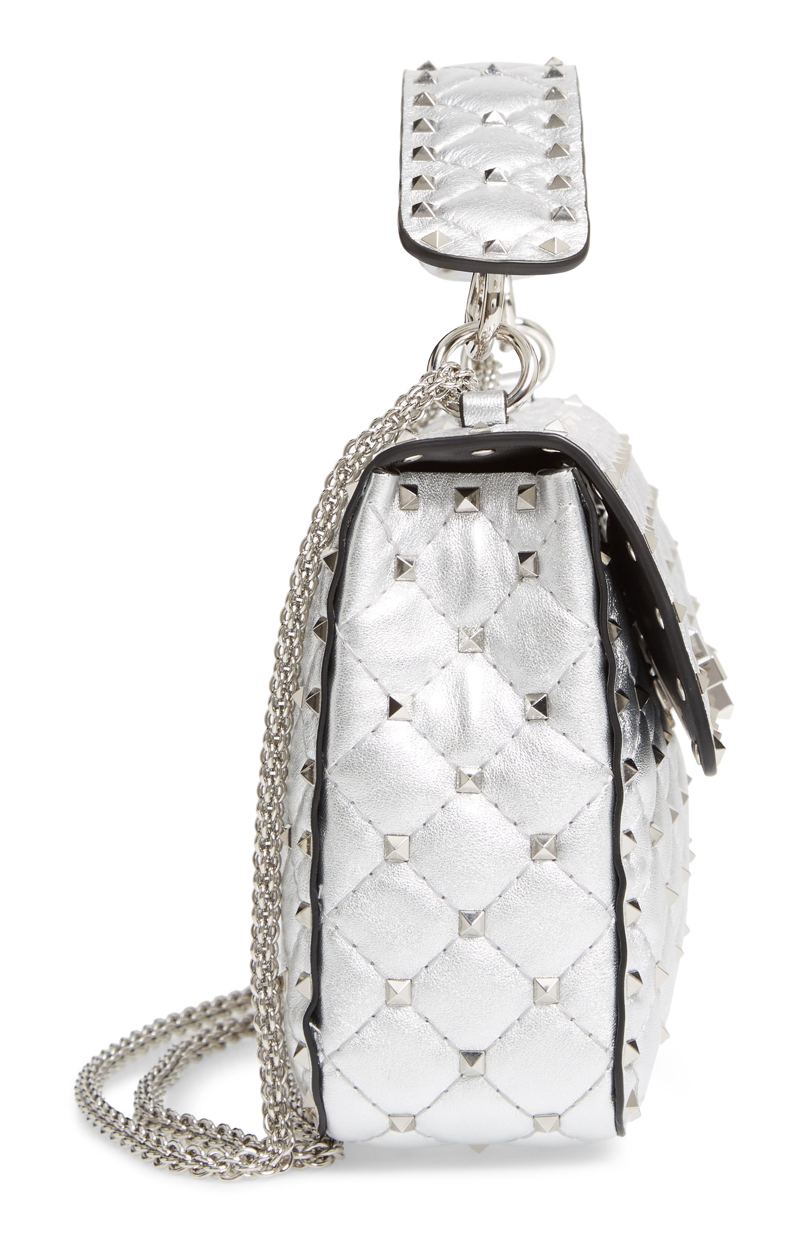 Valentino Garavani Medium Rockstud Leather Shoulder Bag, Alternate, color, 