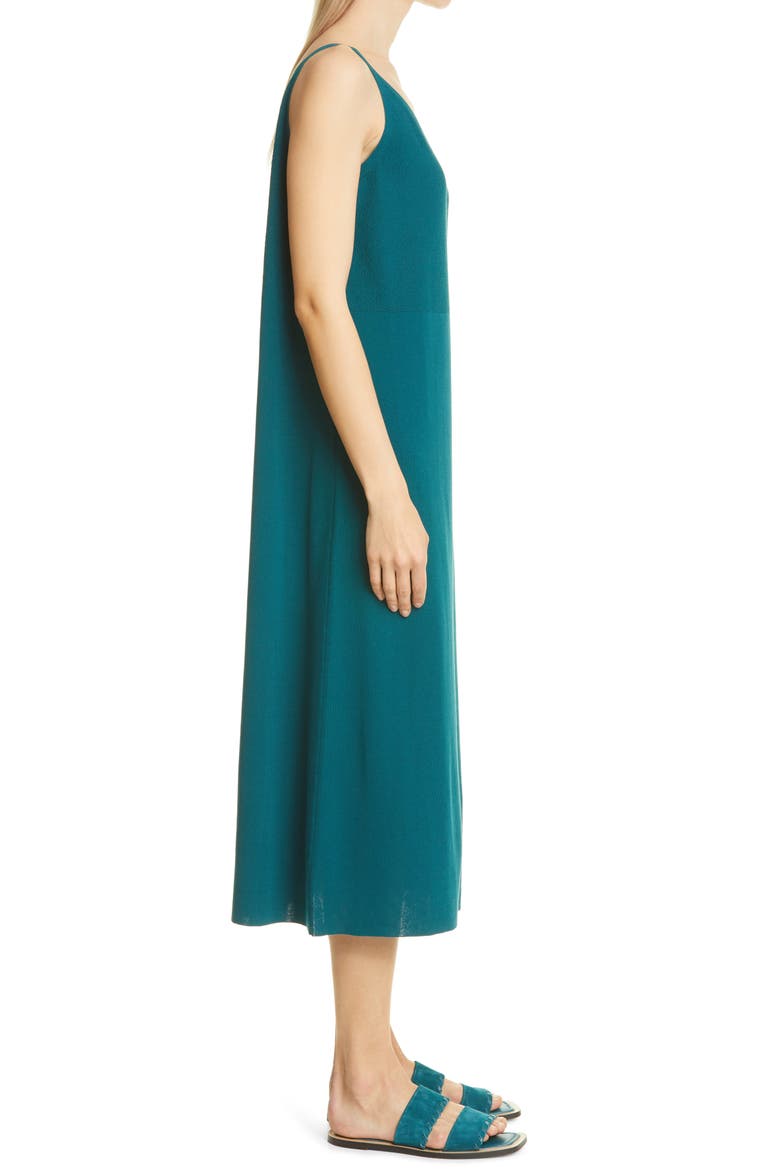 Cotton Crepe Midi Sweater Dress, Alternate, color, DEEP LAGOON