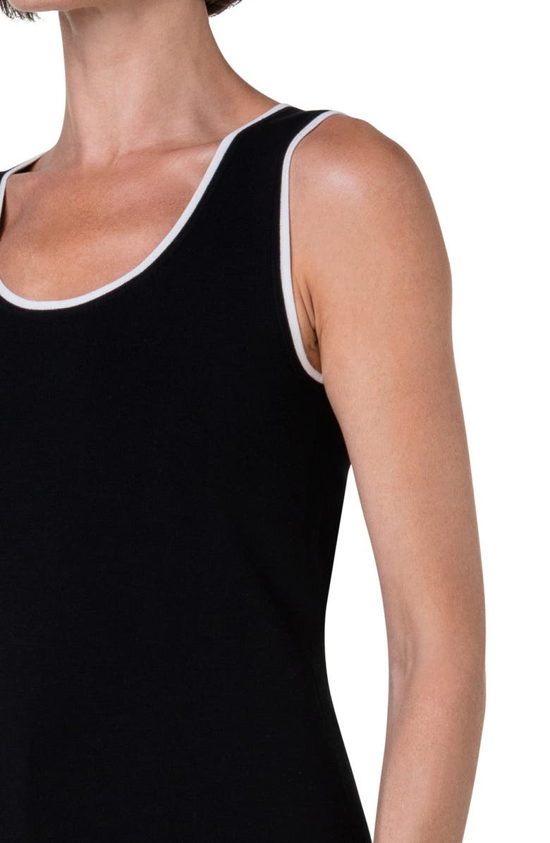 Akris punto Tipped Scoop Neck Tank, Alternate, color, 