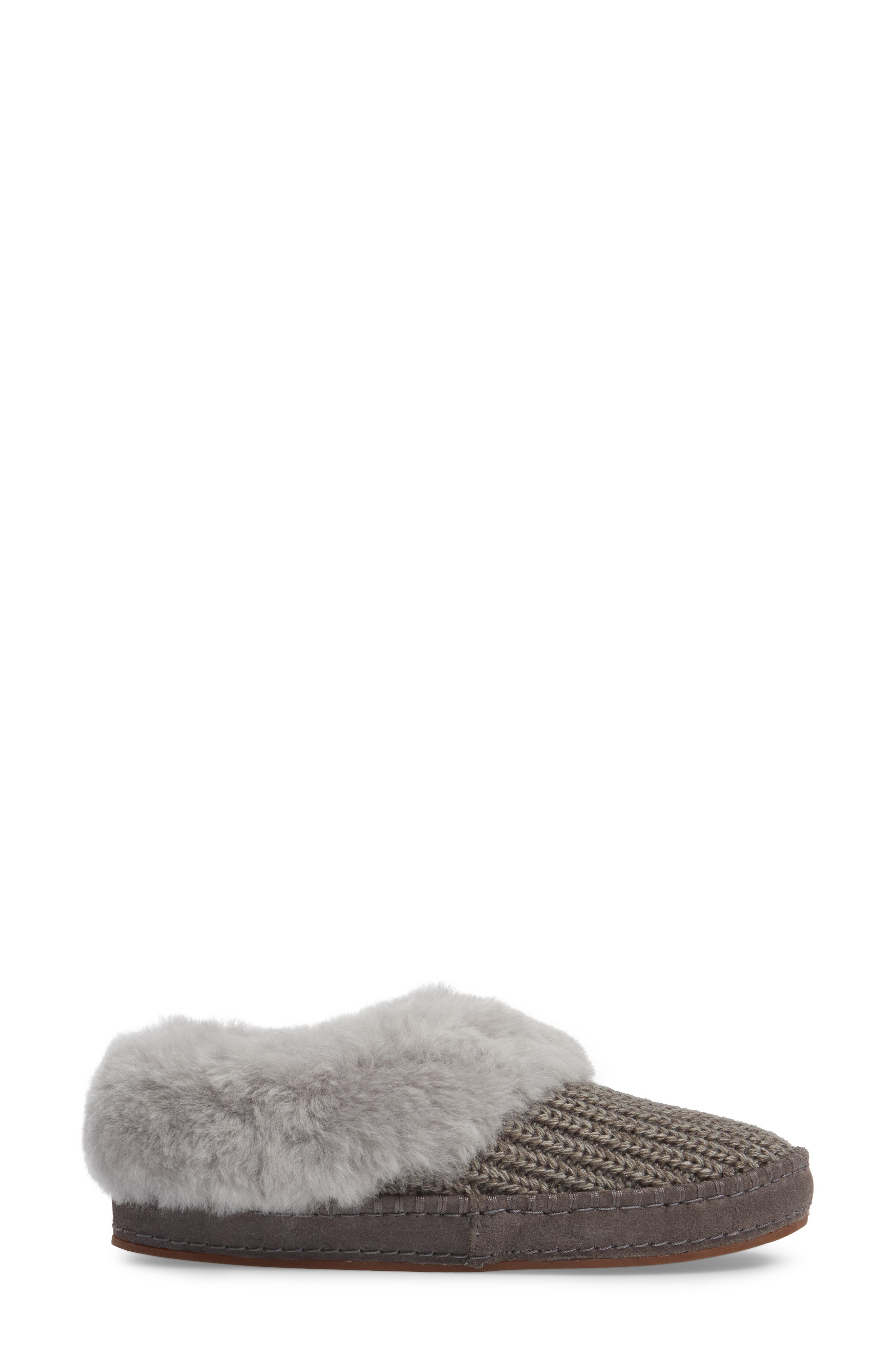 UGG<sup>®</sup> Wrin Rib-Knit & Genuine Shearling Slipper, Alternate, color, 