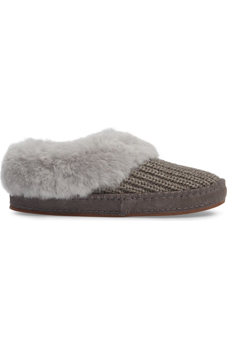 UGG<sup>®</sup> Wrin Rib-Knit & Genuine Shearling Slipper, Alternate, color,