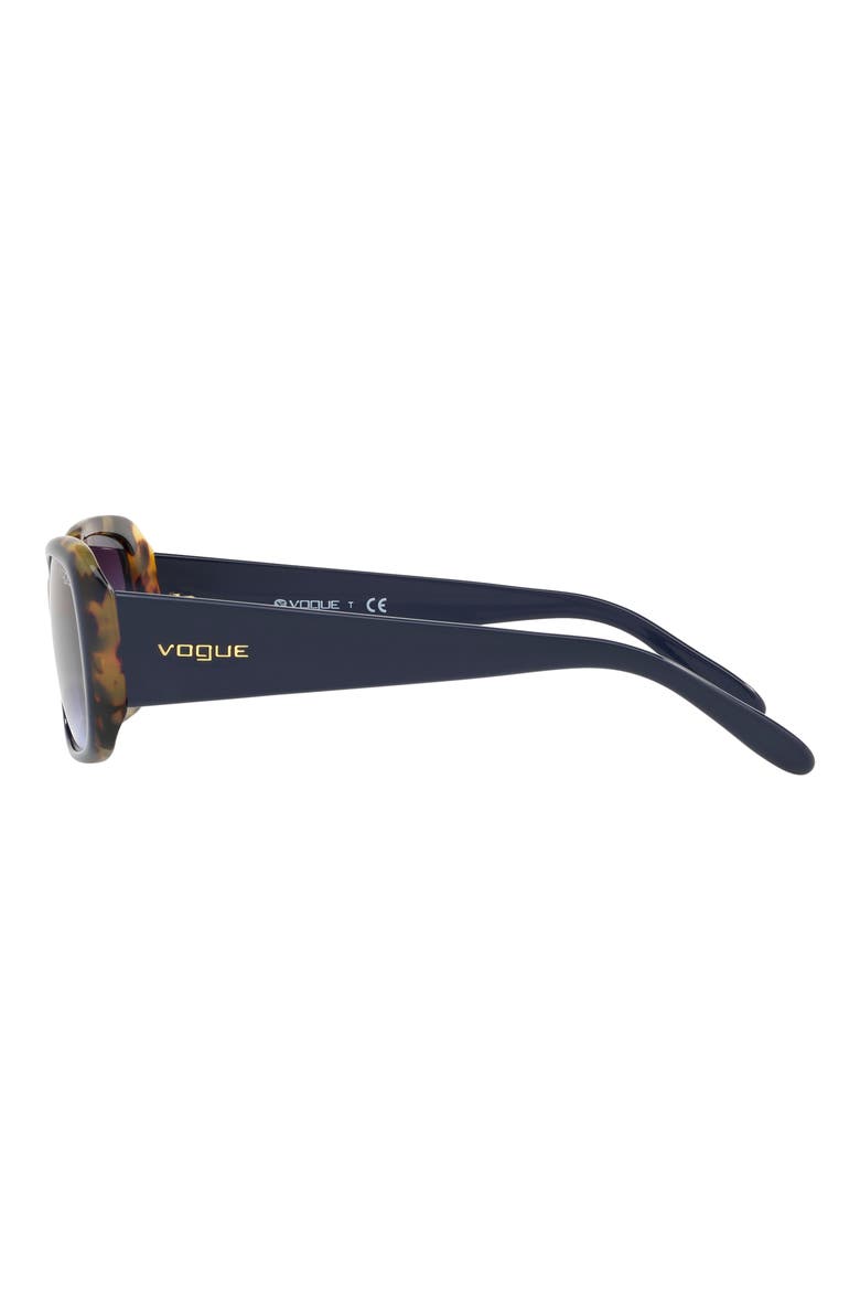 55mm Gradient Rectangular Sunglasses, Alternate, color, TORT BLUE