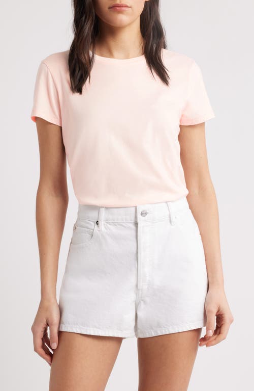 Frame Fitted Crewneck Tee In Light Pink