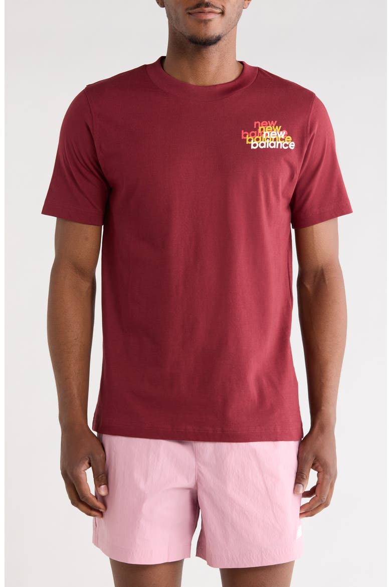 Linear Logo Graphic T-Shirt, Main, color, BURGUNDY