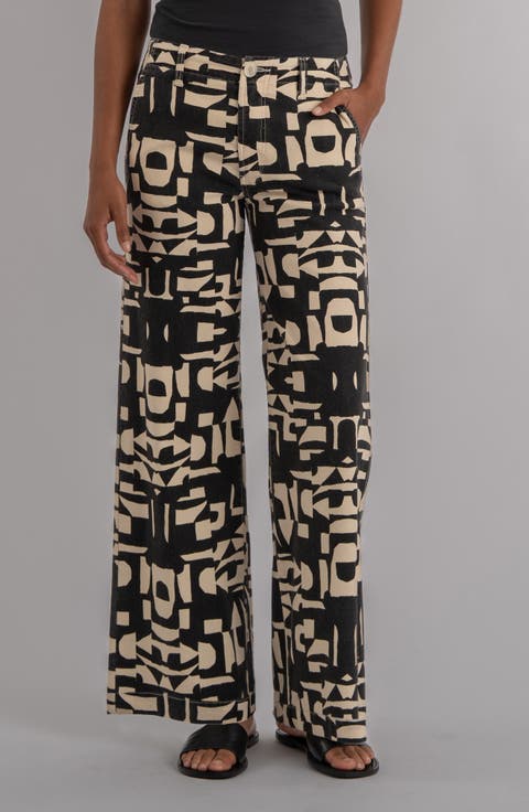 Meg Print High Waist Wide Leg Pants