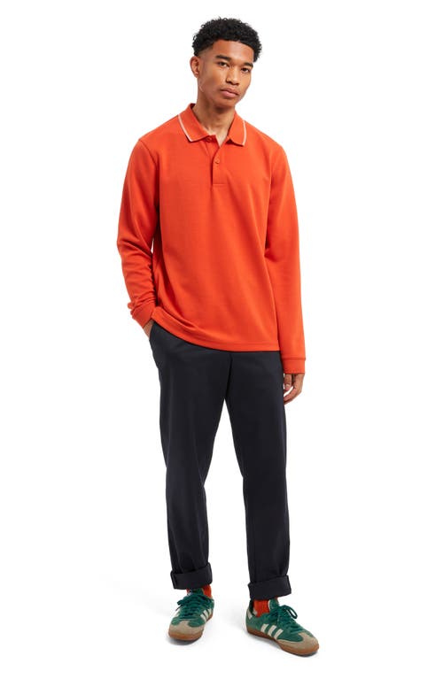 Sealskinz Belaugh Tipped Long Sleeve Polo In Orange