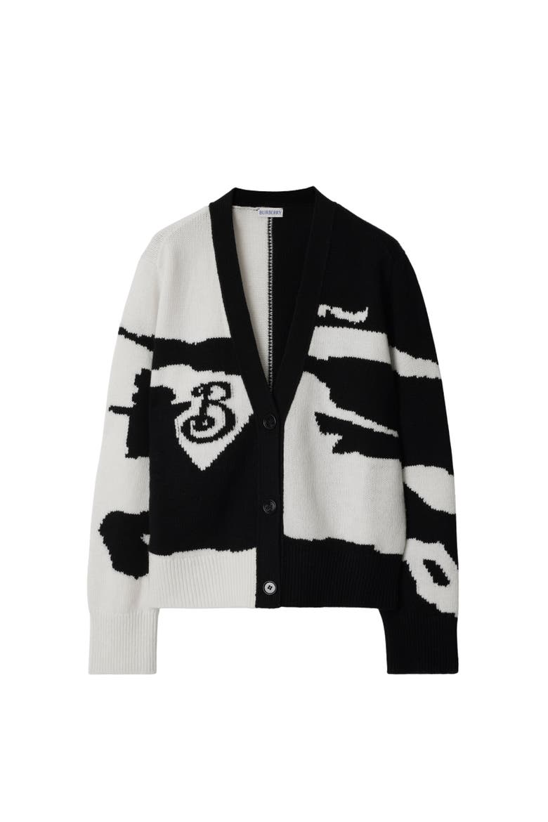 EKD Cashmere Cardigan, Alternate, color, Black/chalk