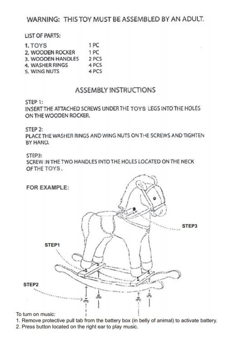 Rocking Brown Horse with Sound, Alternate, color, Multicolored