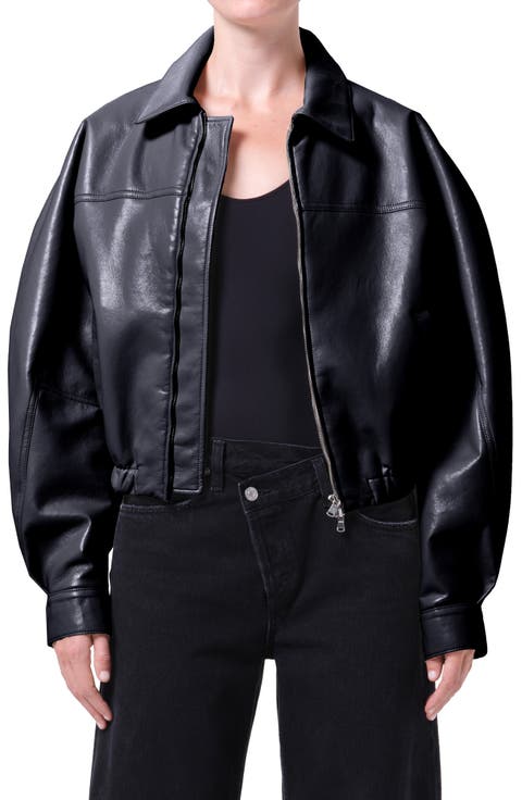 Dixon Recycled Leather Bomber Jacket