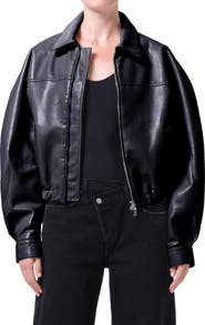 AGOLDE Dixon Recycled Leather Bomber Jacket