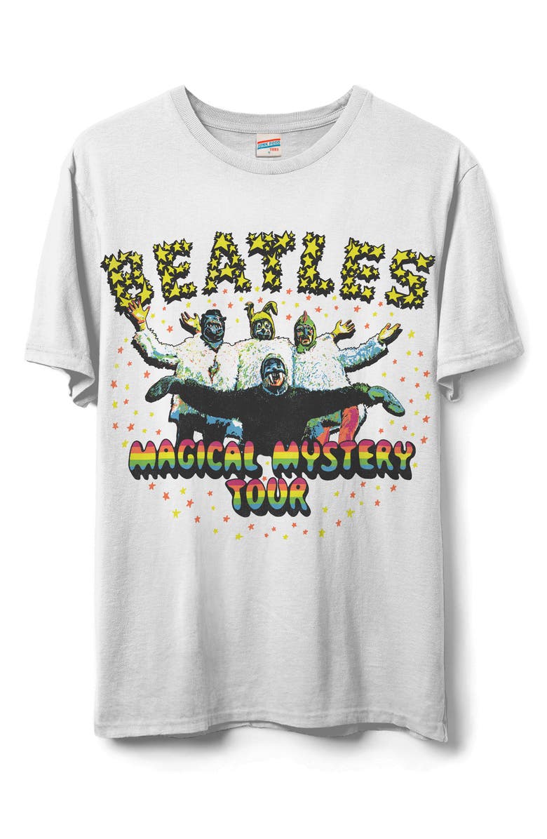 Junk Food Beatles Magical Mystery Tour Graphic T-Shirt, Main, color, White