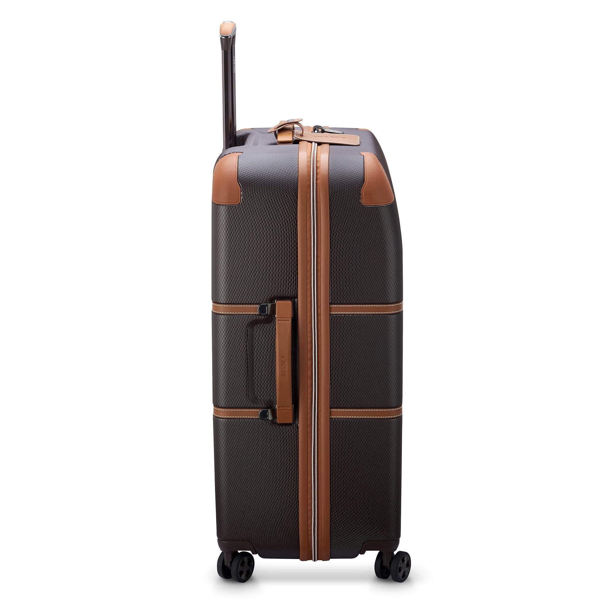 Delsey Paris Chatelet Air 2.0 Checked-Large 28 Inch Hardside Luggage with Spinner Wheels, Alternate, color, Chocolate Brown