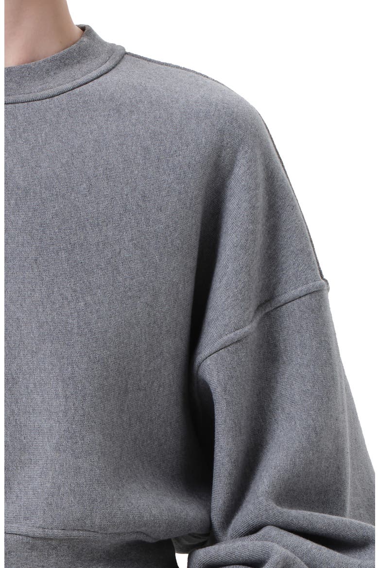 Kit Cotton Fleece Crop Sweatshirt, Alternate, color, GREY HEATHER GREY