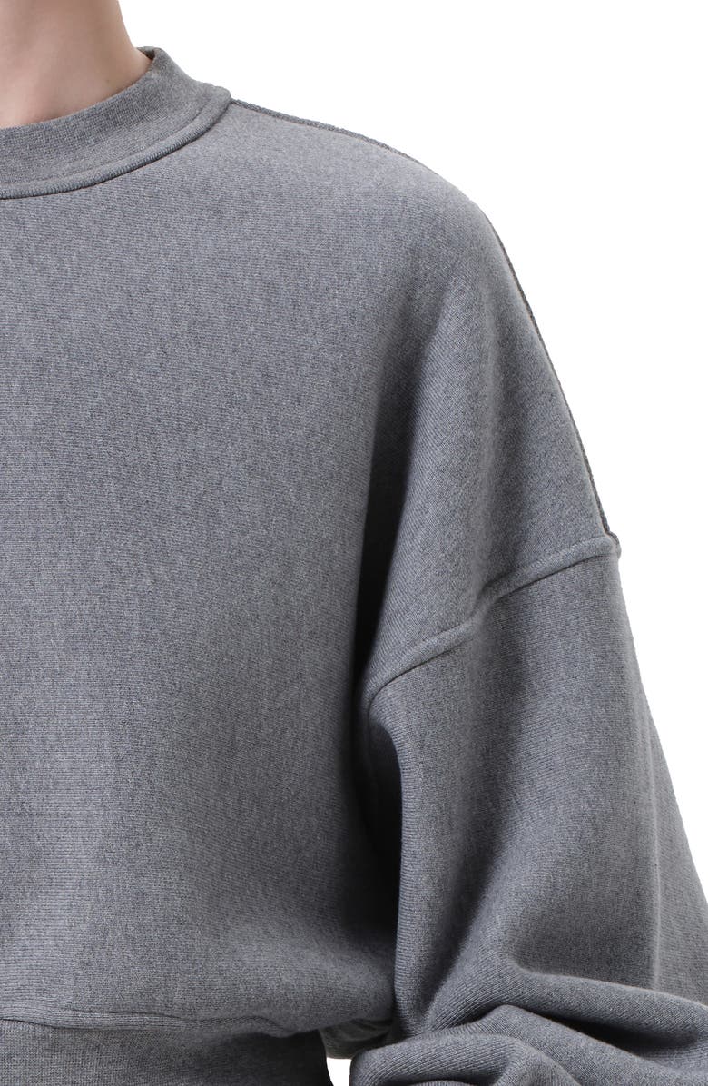 AGOLDE Kit Cotton Fleece Crop Sweatshirt, Alternate, color, Grey Heather Grey