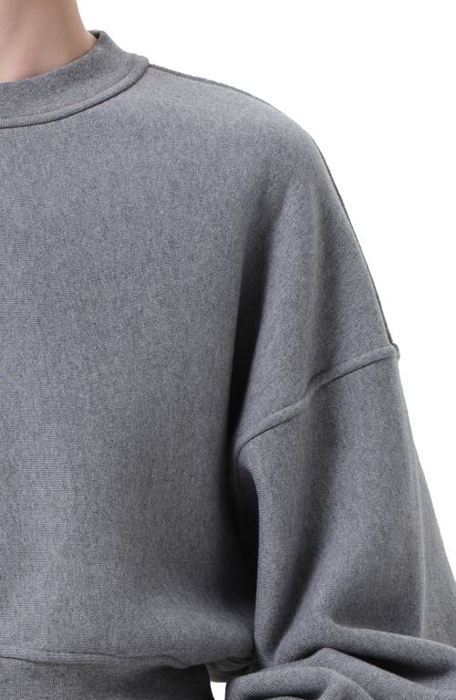 Agolde Kit Cotton Fleece Crop Sweatshirt In Gray
