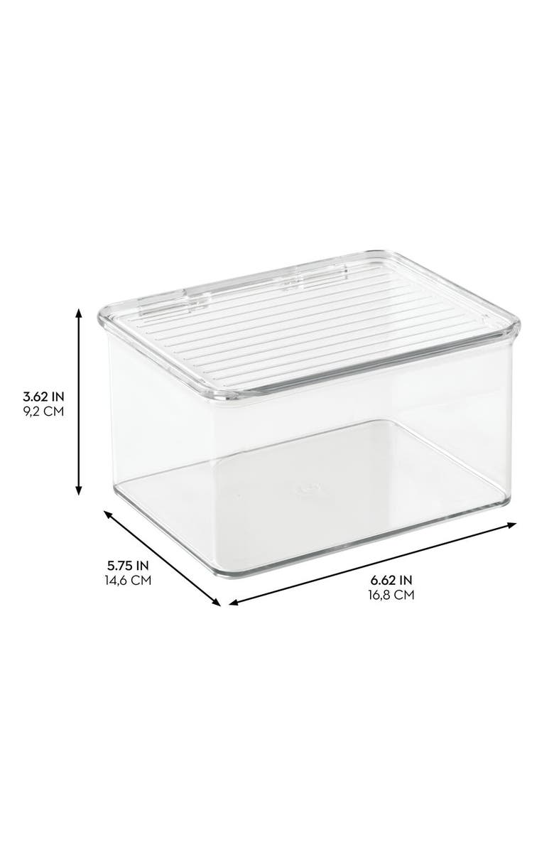 iDesign Stackable Hinged-Lid Pantry Storage Box - Set of 6 - Clear, Alternate, color, 