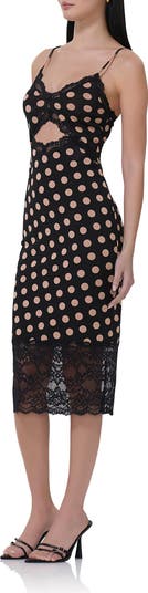 Polka Dot Lace-Trim Dress – COMMENSE