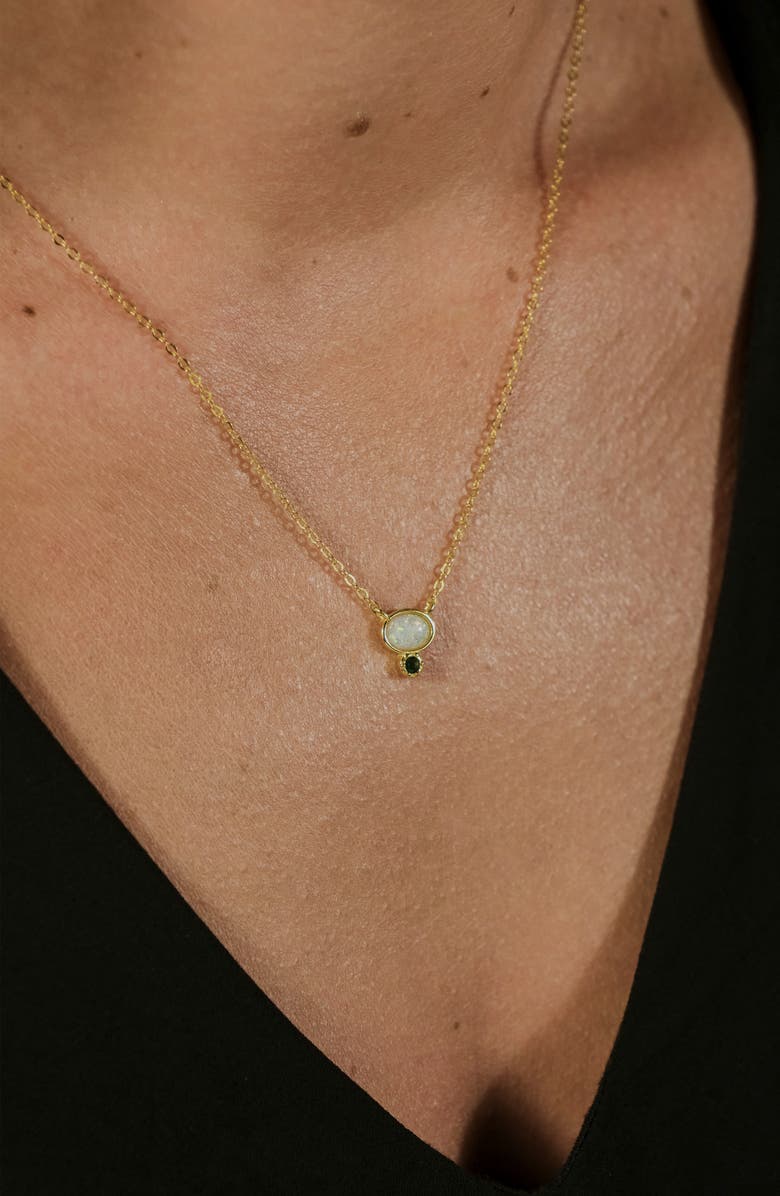 Sterling Forever Lana Opal & Crystal Pendant Necklace, Alternate, color, Gold