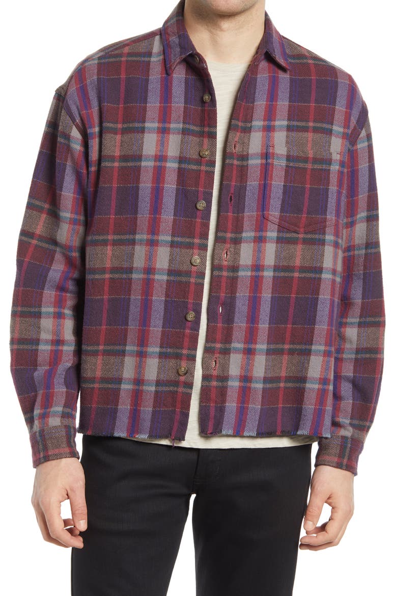 Hemi Oversize Plaid Shirt, Main, color, ELDERBERRY CHECK