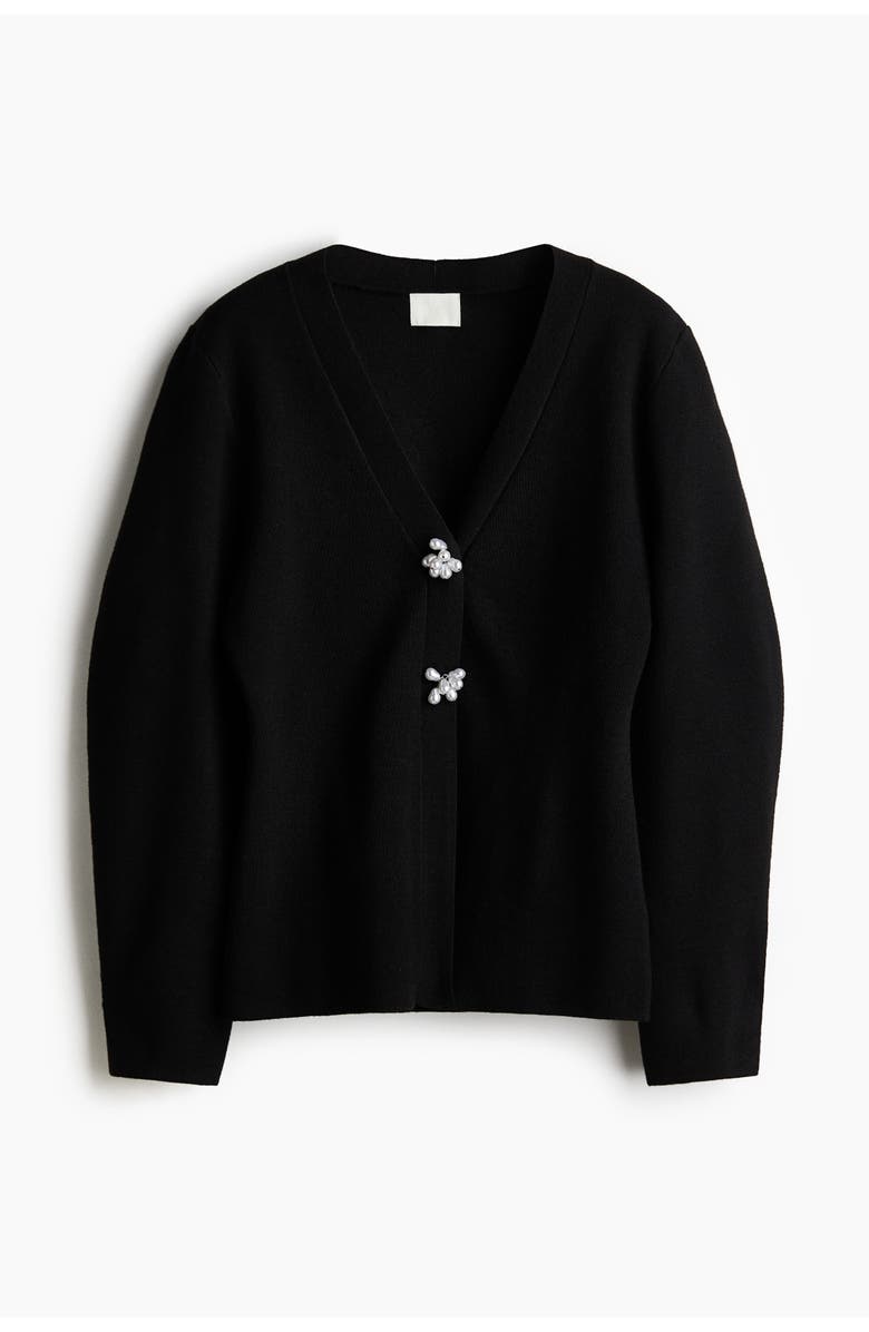 H&M Knitted Cardigan, Main, color, Black