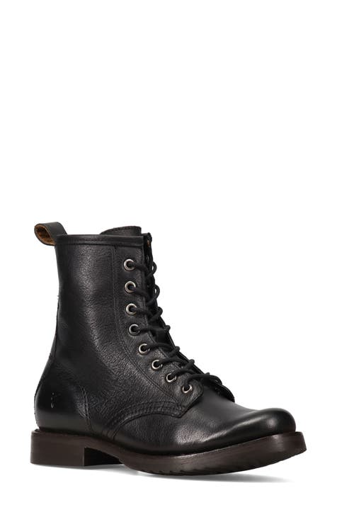 Frye black combat boots on sale