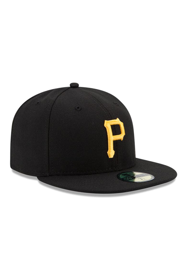 Youth New Era Black Pittsburgh Pirates Authentic Collection On-Field Game 59FIFTY Fitted Hat, Main, color, BLACK
