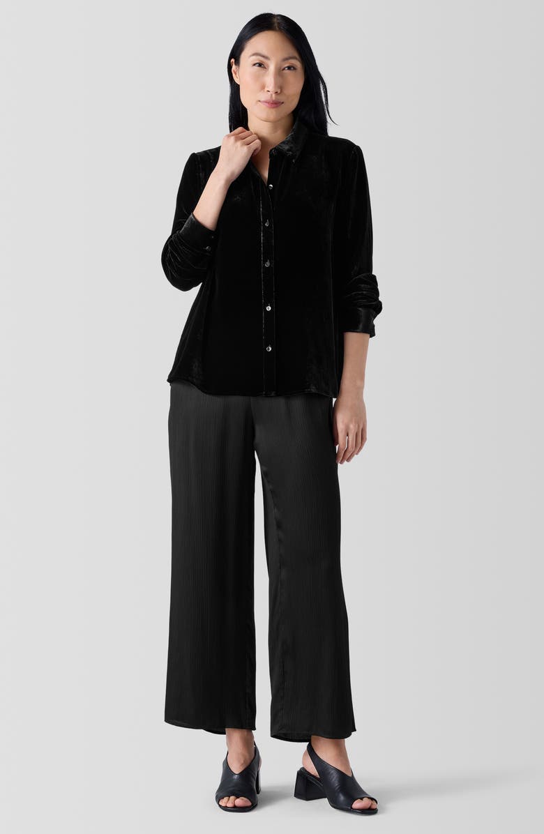 Eileen Fisher Classic Collar Easy Velvet Button-Up Shirt, Alternate, color, 