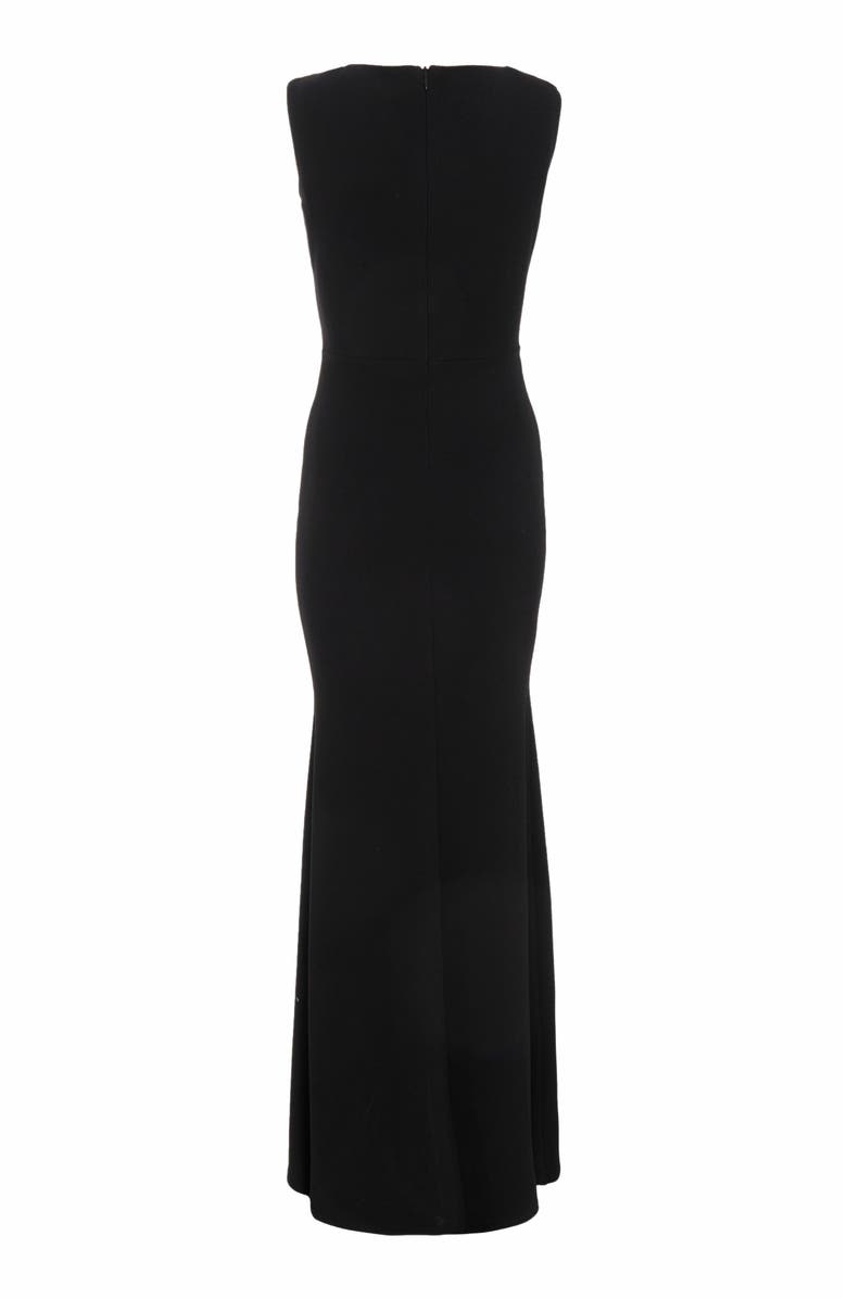 QUIZ Scuba Crepe Diamante Trim Fishtail Maxi Dress, Alternate, color, 