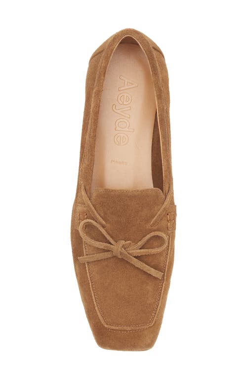 Aeyde Jasper Bow-detail Suede Loafers In Brown
