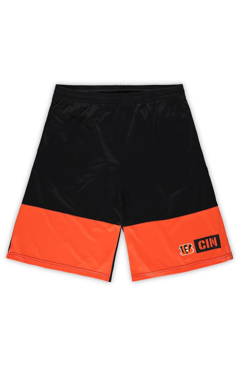 FANATICS Men's Fanatics Black/Orange Cincinnati Bengals Big & Tall Best of the Best Performance Shorts, Alternate, color, Black