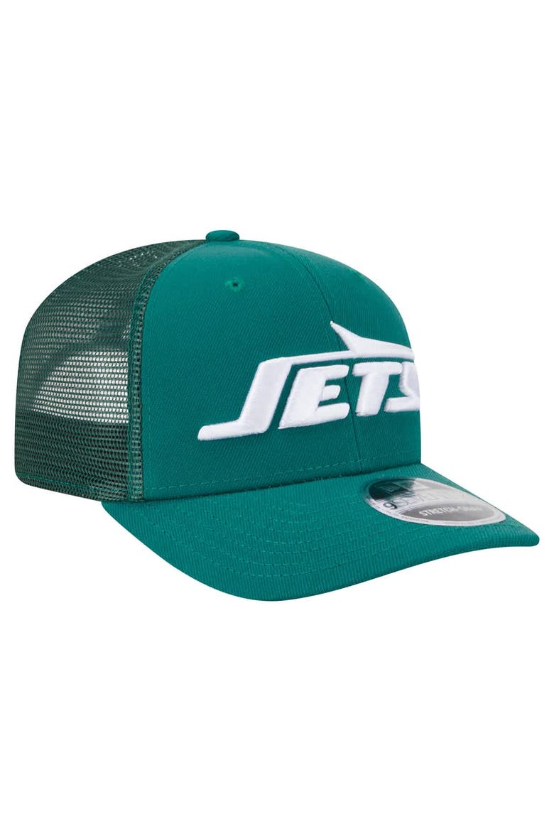 Men's New Era Green New York Jets Main Trucker 9SEVENTY Stretch-Snap Hat, Alternate, color, Green