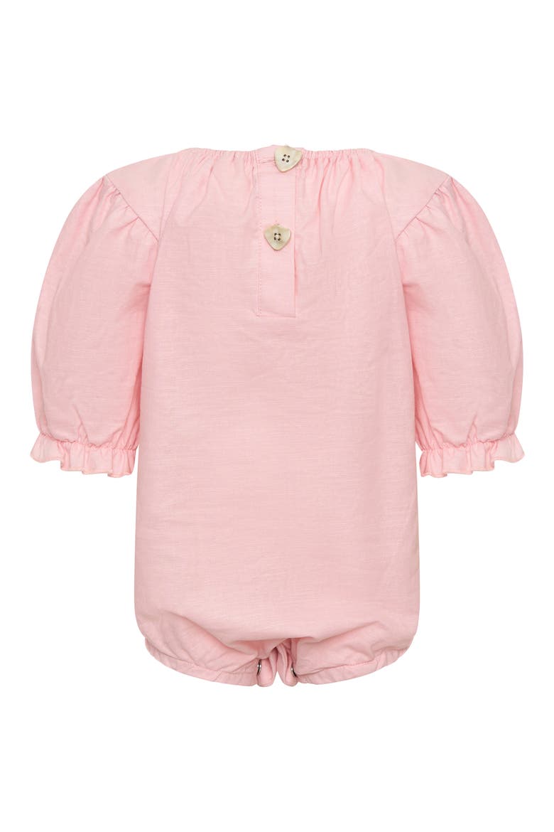 Ruffle Cotton & Linen Bodysuit, Alternate, color, PINK