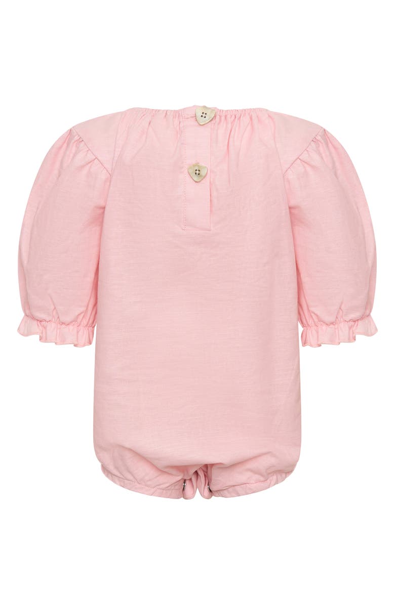 TINY TRIBE Ruffle Cotton & Linen Bodysuit, Alternate, color, Pink