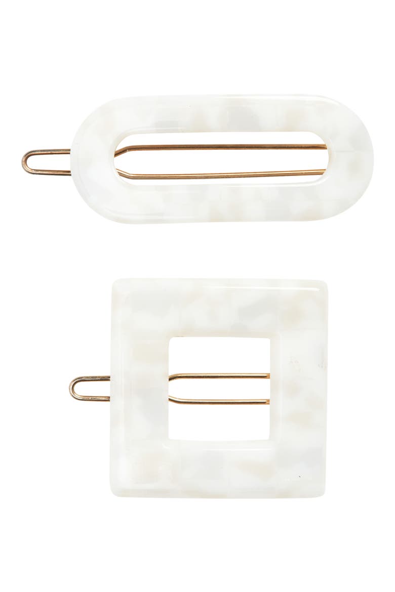 Assorted 2-Pack Cutout Barrettes, Main, color, COCONUT MILK