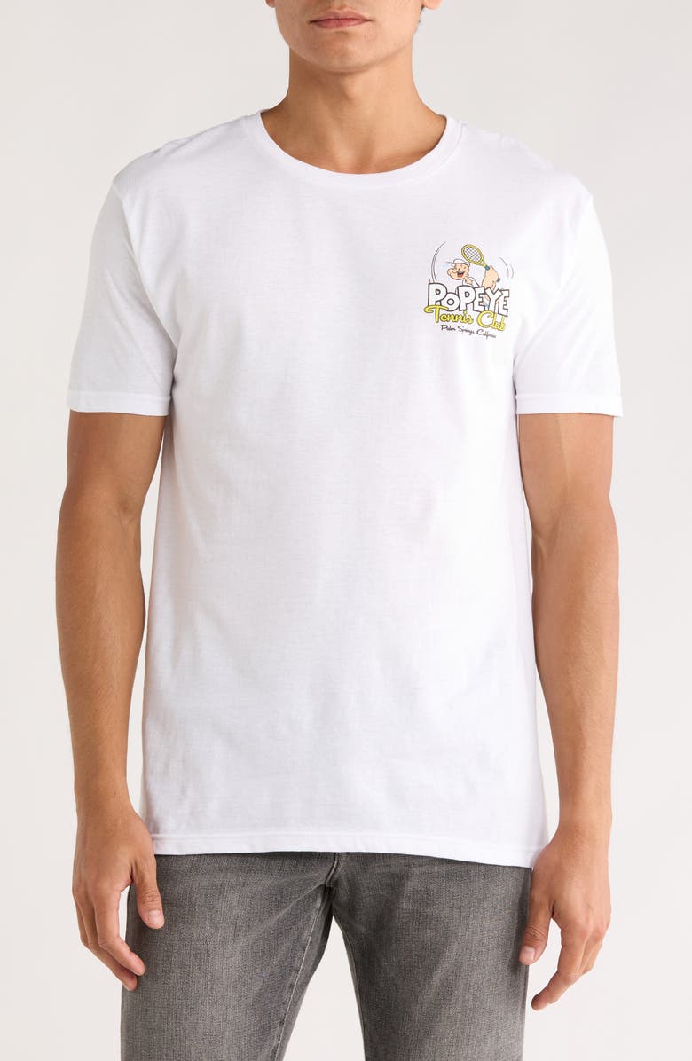 The Forecast Agency Popeye Tennis Graphic T-Shirt, Main, color, White