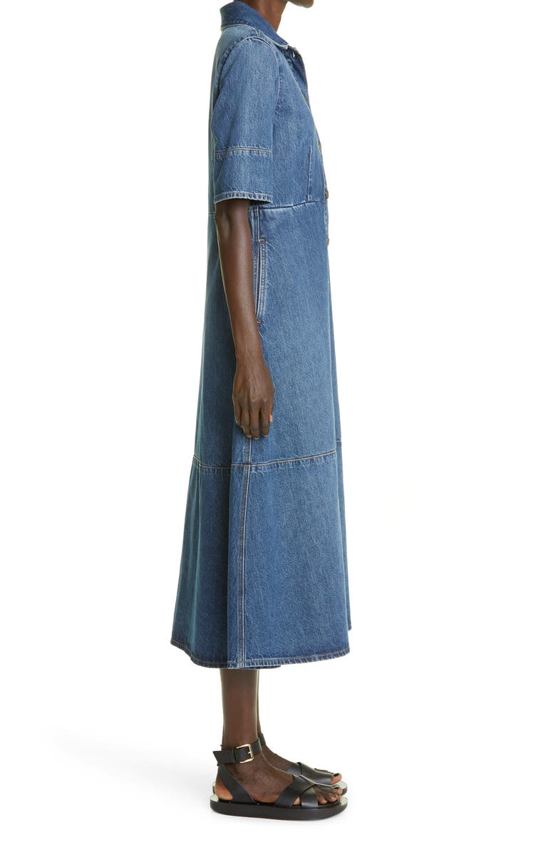 CO Paneled Cotton Denim Shirtdress, Alternate, color, 