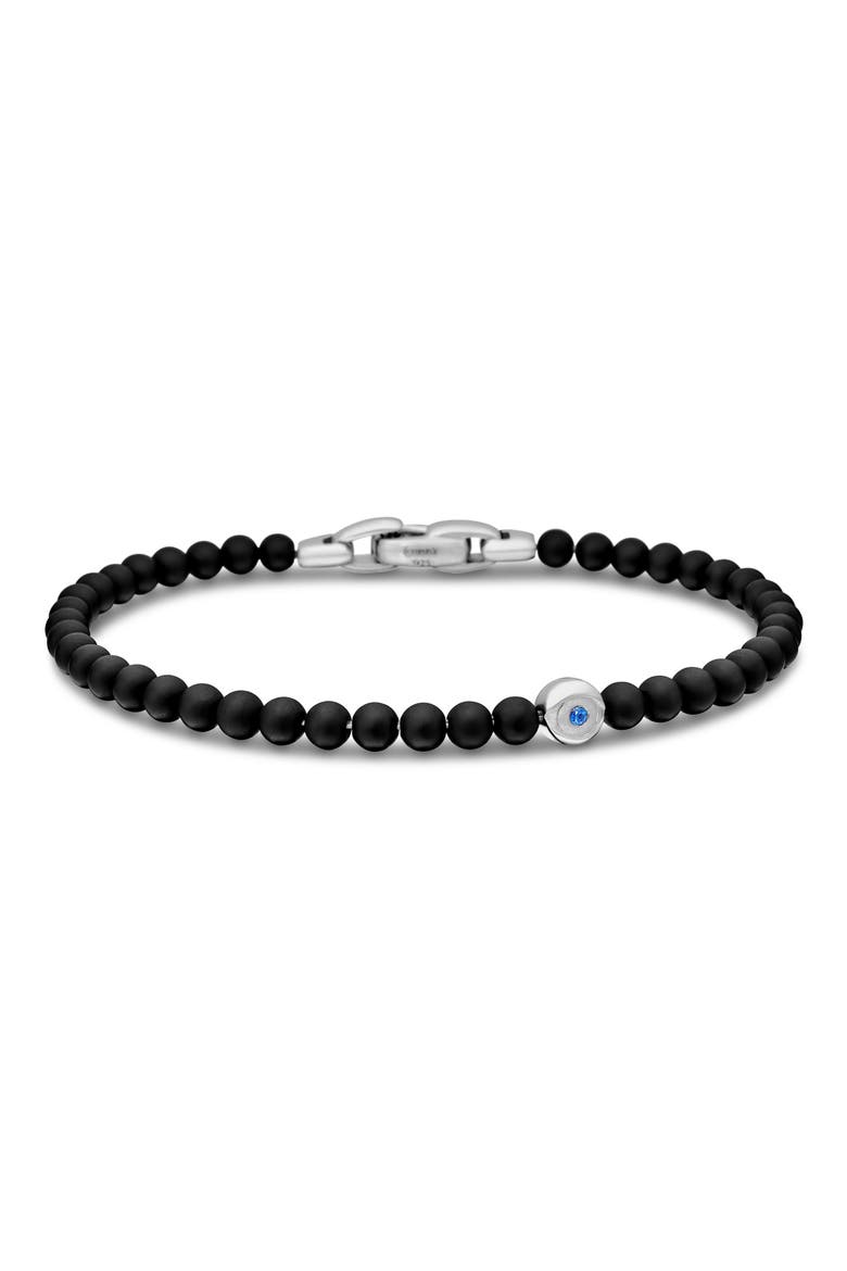 Men's Spiritual Beads Evil Eye Bracelet with Black Onyx and Sapphire, Main, color, BLACK ONYX