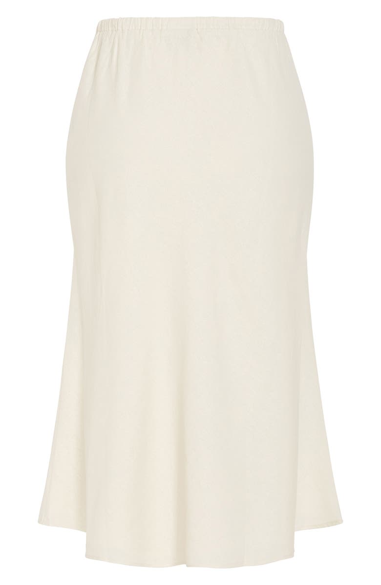 City Chic Vivien Linen Blend Drawstring Skirt, Alternate, color, Cream