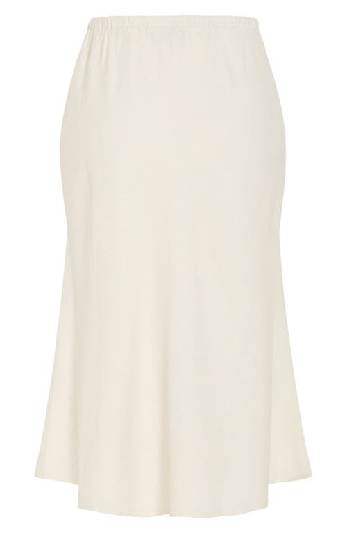City Chic Vivien Linen Blend Drawstring Skirt In Cream