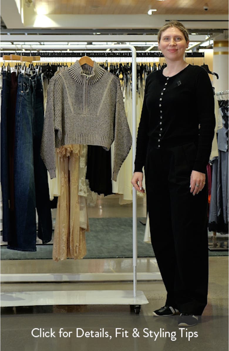 Hampton Crop Cotton Blend Half-Zip Sweater, sales video thumbnail