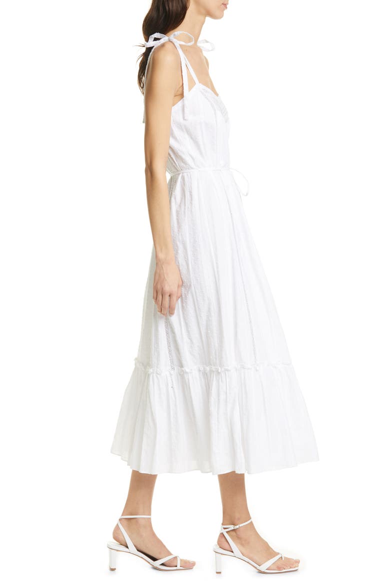 Kelsey Clip Dot Cotton Sundress, Alternate, color, MILK