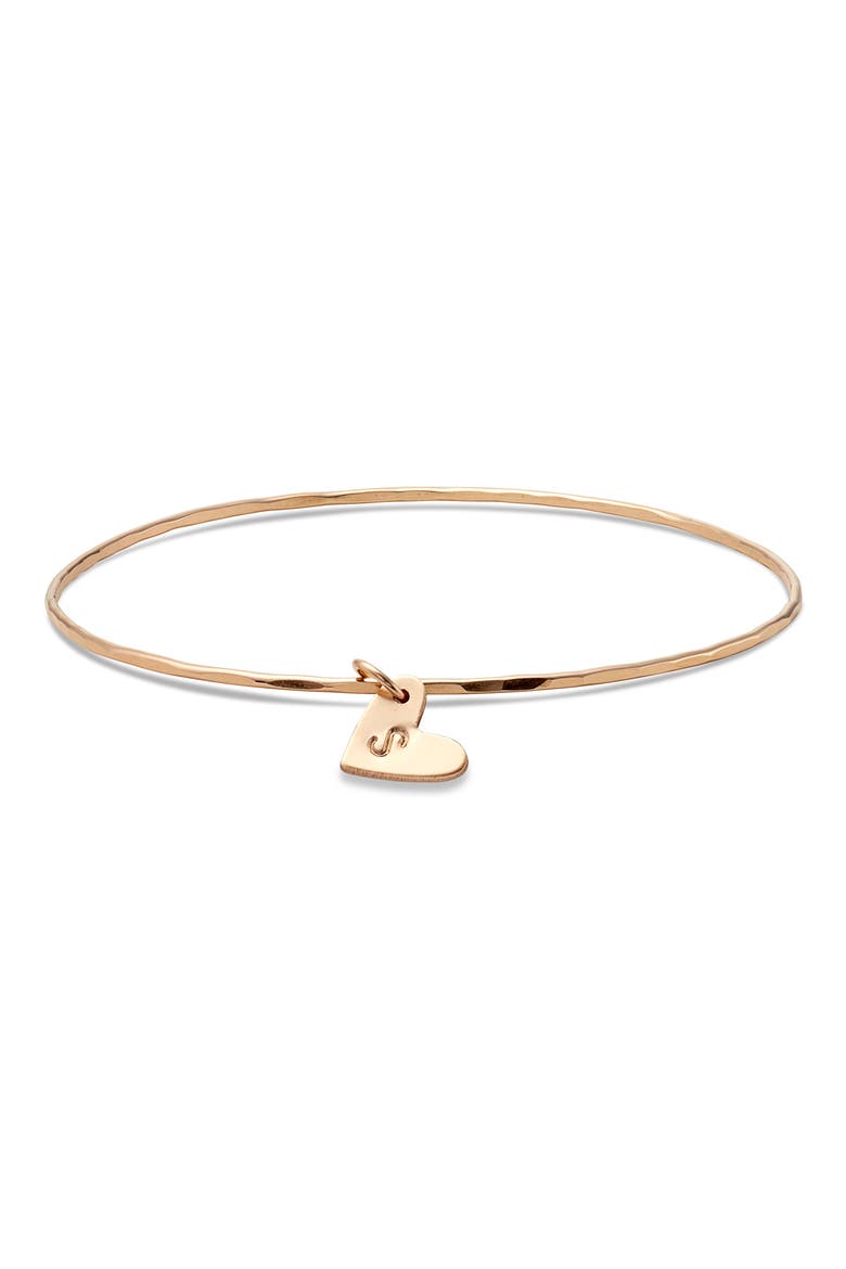 Heart Charm Bangle, Main, color, 14K GOLD FILL