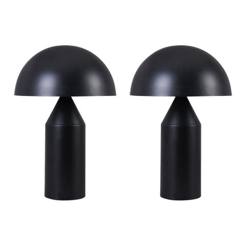 Venus Brass Dome LED Table Lamps, Modern, Set of 2