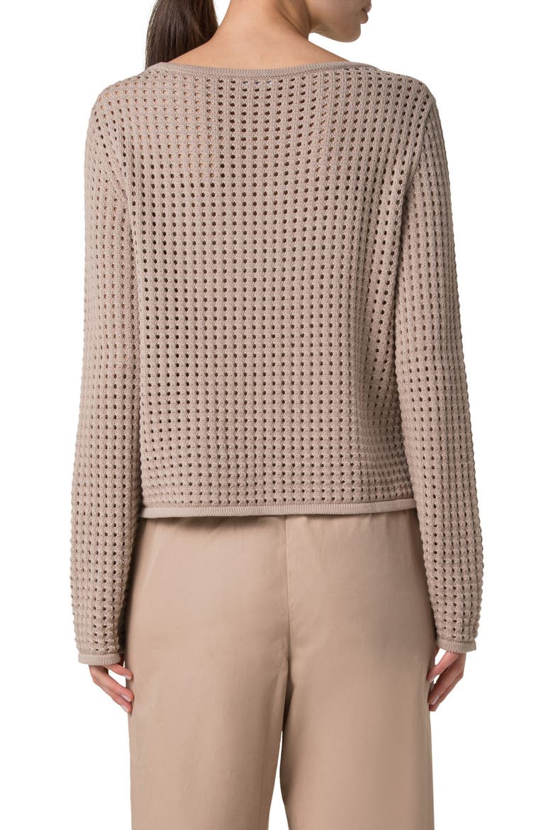 Boat Neck Dot Mesh Sweater, Alternate, color, BEIGE