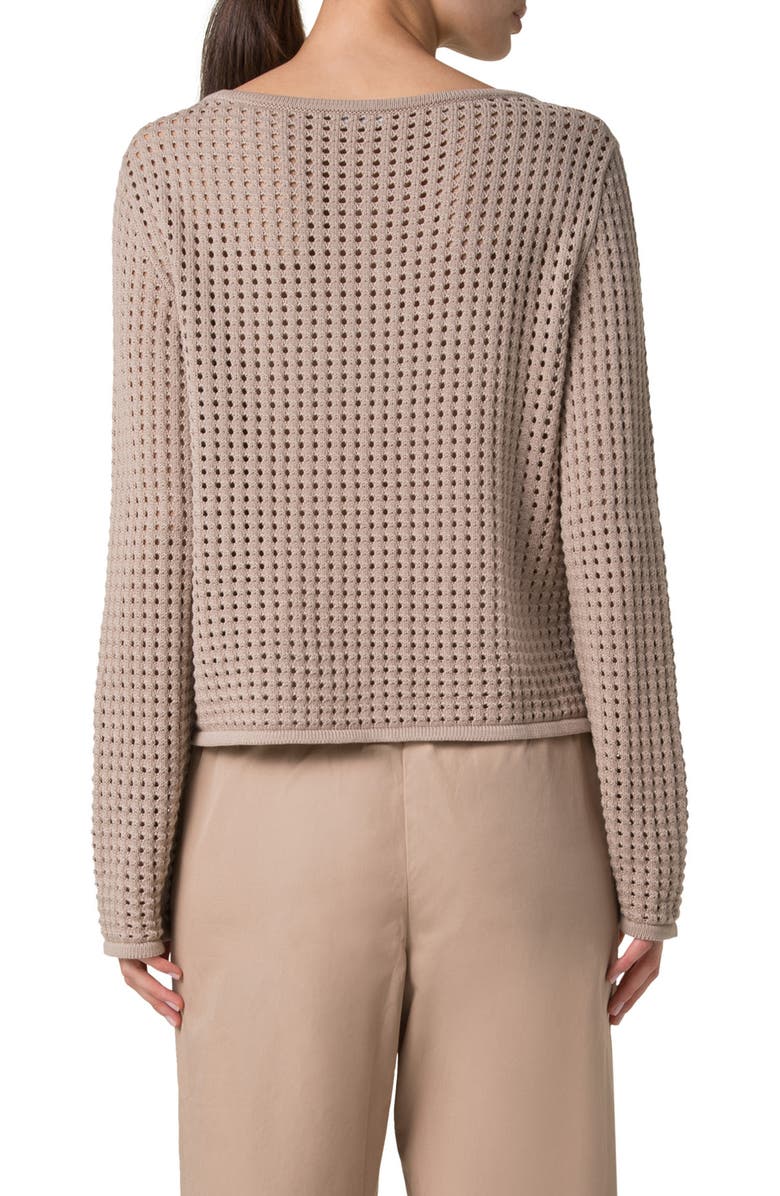 Akris punto Boat Neck Dot Mesh Sweater, Alternate, color,
