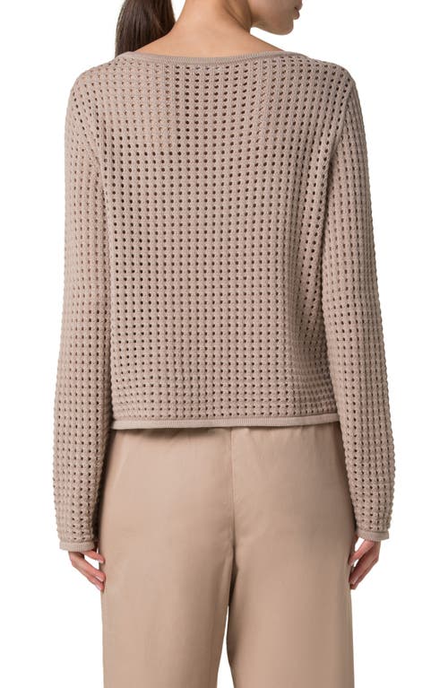Akris Punto Boat Neck Dot Mesh Sweater In Beige