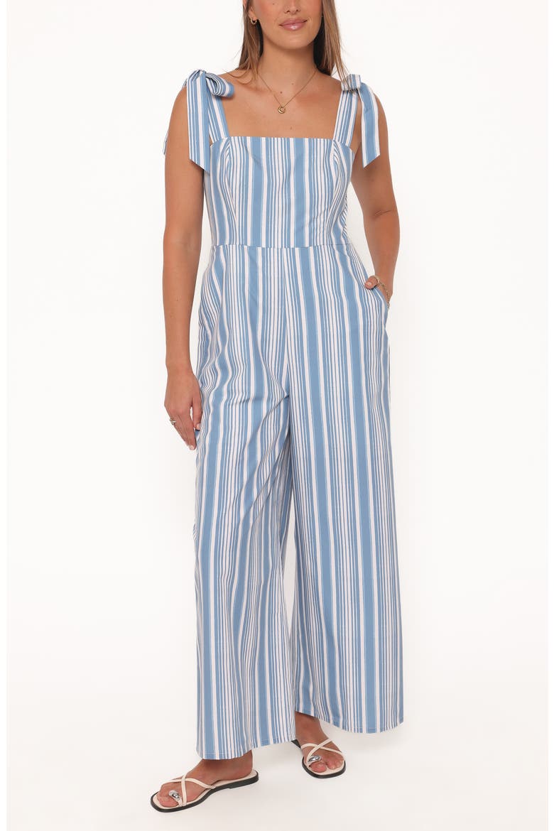 Ella Stripe Jumpsuit, Main, color, BLUE/WHITE STRIPE
