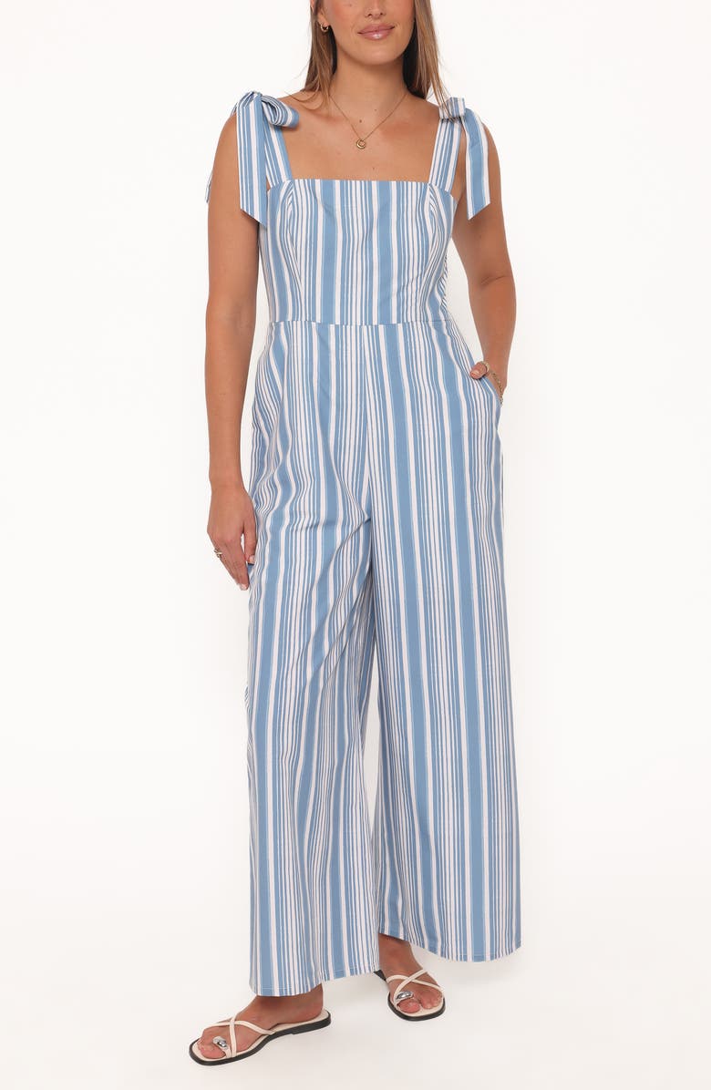 Petal & Pup Ella Stripe Jumpsuit, Main, color, Blue/White Stripe