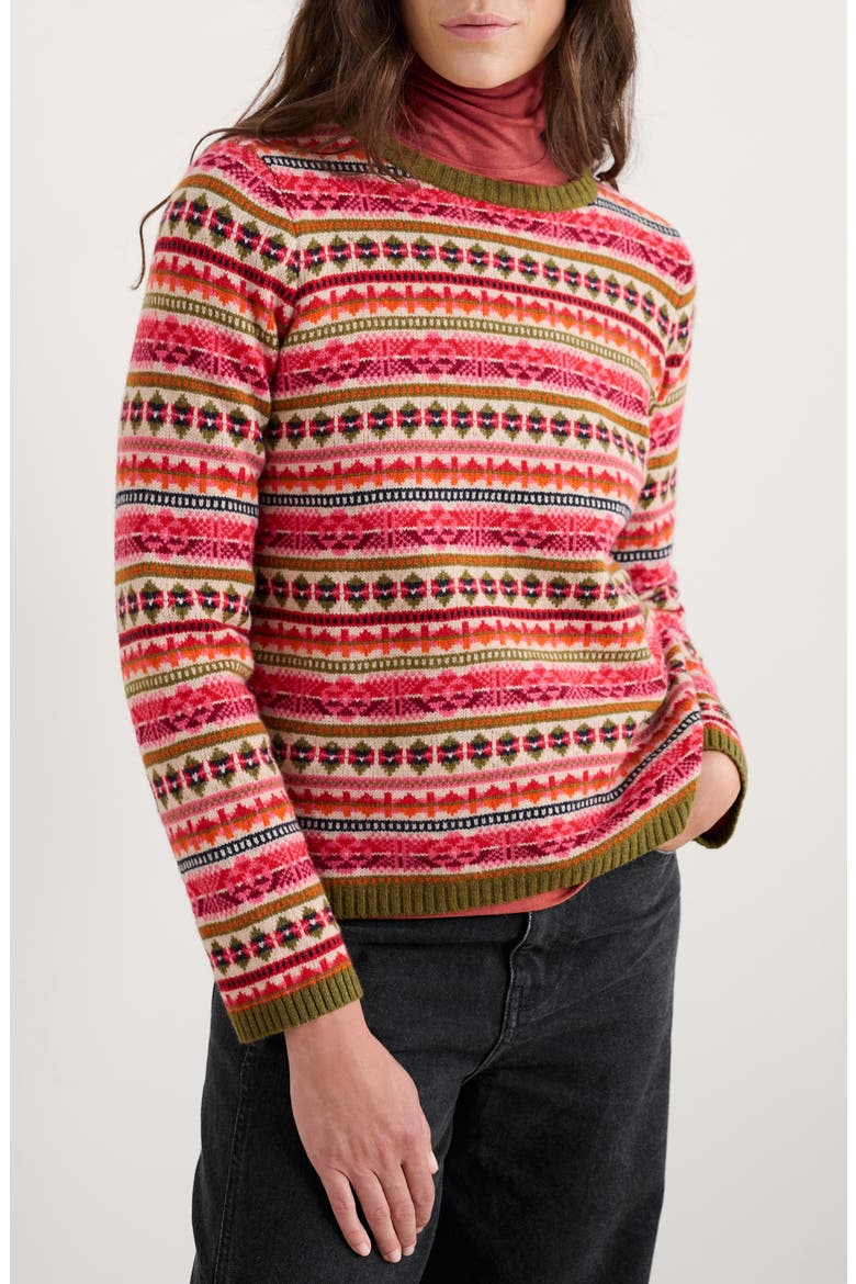 Percella Cove Fair Isle Merino Wool Blend Sweater, Main, color, KNIT SCILLIA ARAN MULTI