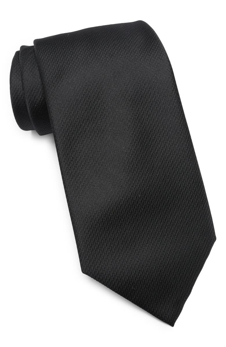 Tommy Hilfiger Micro Texture Solid Tie, Main, color, Black